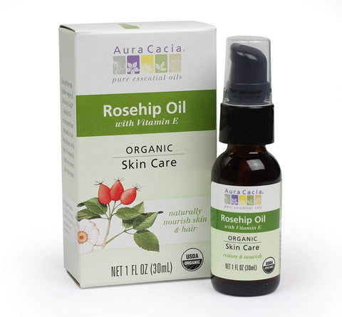 Aura Cacia Organic Rosehip Oil With Vitamin E-1 Oz