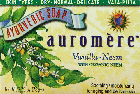 Auromere Ayurvedic Soap With Organic Neem Vanilla Neem-2.75 Oz