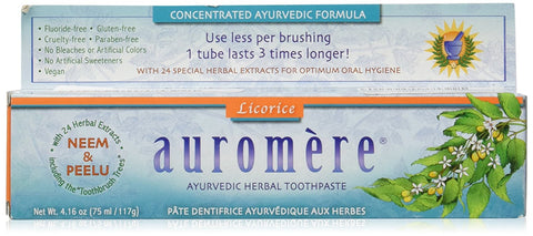 Auromere Ayurvedic Herbal Toothpaste With Organic Neem Licorice-4.16 Oz