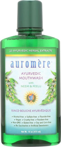 Auromere Ayurvedic Mouthwash With Neem & Peelu-16 Oz