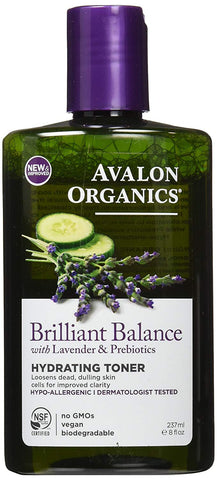 Avalon Organics Brilliant Balance With Lavender & Prebiotics Hydrating Toner-8 Oz