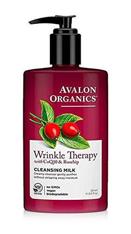 Avalon Organics Wrinkle Therapy With CoQ10 & Rosehip Cleansing Milk-8.5 Oz