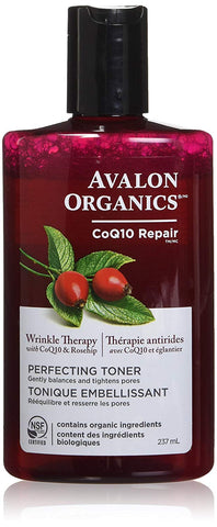 Avalon Organics Wrinkle Therapy With CoQ10 & Rosehip Perfecting Toner-8.5 Oz