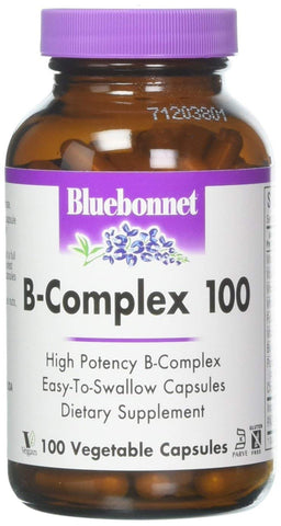 Bluebonnet B-Complex 100 High Potency B-Complex-100 Vegetable Capsules