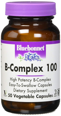 Bluebonnet B-Complex 100 High Potency B Complex-50 Vegetable Capsules