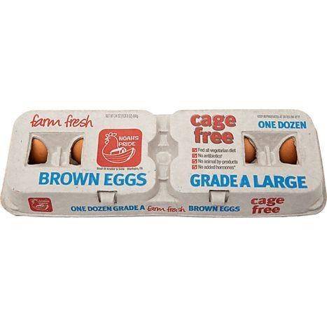 Noahs Pride Large Brown Cage Free Eggs - 12 Count