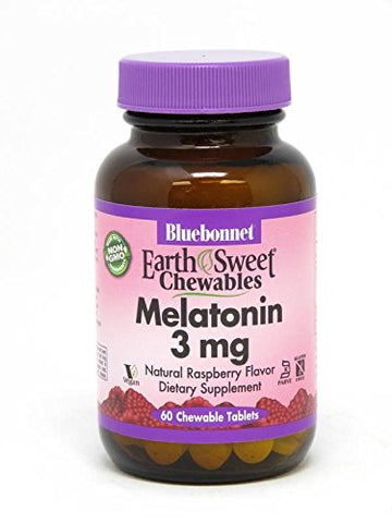 Bluebonnet Melatonin 3 Mg Raspberry Flavor-60 Chewable Tablets