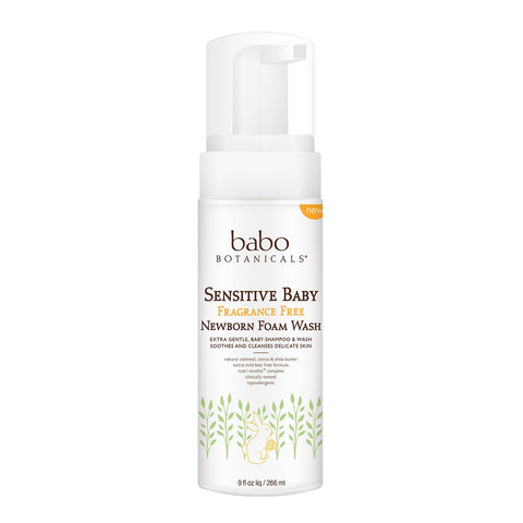 Babo Botanicals Sensitive Baby Fragrance Free Newborn Foam Wash-9 Oz