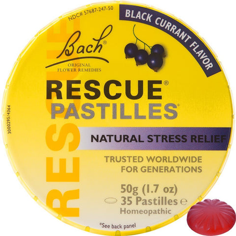 Bach Rescue Pastilles Natural Stress Relief Black Currant Flavor-35 Pastilles