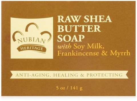 Nubian Heritage Raw Shea Butter Bar Soap With Soy Milk, Frankincense & Myrrh-5 Oz