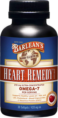 Barlean's Heart Remedy 210 Mg Ultra Concentrated Omega 7-30 Softgels