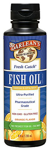 Barlean's Fresh Catch Fish Oil With Omega-3 EPA/DHA Pharmaceutical Grade Orange Flavor-8 Oz Note: Need To Be Refrigerated