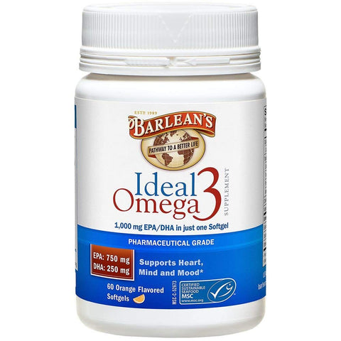 Barlean's Ideal Omega 3 1000 Mg Orange Flavored-60 Softgels