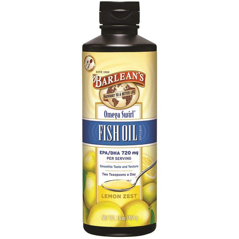 Barlean's Omega Swirl Fish Oil 720 Mg Lemon Zest Flavor-16 Oz Note: Need To Be Refrigerated