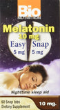 Bio Nutrition Melatonin 10 Mg Easy Snap Night-60 Snap Tabs
