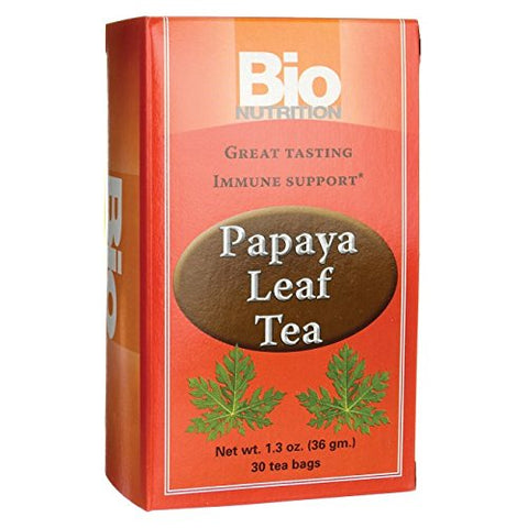 Bio Nutrition Papaya Leaf Tea Immune Support 30 Bags-1.3 Oz
