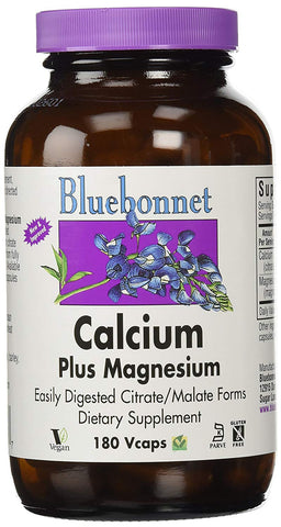 Bluebonnet Calcium Plus Magnesium-180 Vegetable Capsules