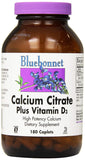 Bluebonnet Calcium Citrate Plus Vitamin D3-180 Caplets