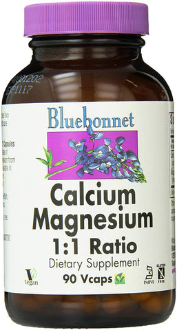 Bluebonnet Calcium Magnesium 1:1 Ratio-90 Vegetable Capsules