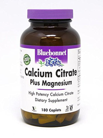Bluebonnet Calcium Citrate Plus Magnesium-180 Caplets