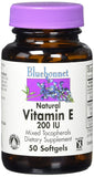 Bluebonnet Vitamin E 200 IU Mixed Tocopherols-50 Sofgels