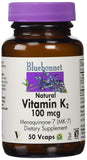 Bluebonnet Vitamin K2 100 Mcg Menaquinone-7 (MK-7)-50 Vegetable Capsules
