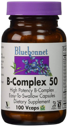 Bluebonnet B-Complex 50 High Potency B-Complex-100 Capsules