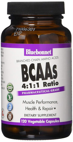 Bluebonnet BCAAs Branched Chain Amino Acid 4:1:1 Ratio-120 Vcaps