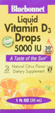 Bluebonnet Liquid Vitamin D3 Drops 5000 IU Citrus Flavor-1 Oz