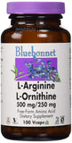 Bluebonnet L-Arginine 500 Mg L-Ornithine 250 Mg Amino Acid-100 Vegetable Capsules