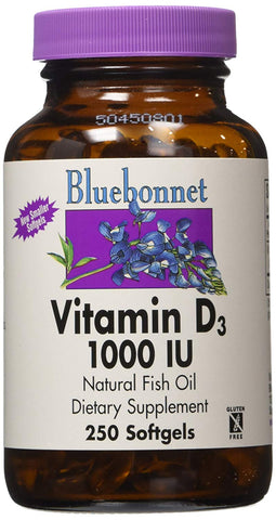 Bluebonnet Vitamin D3 1000 IU Natural Fish Oil-250 Softgels