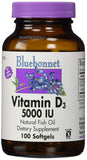 Bluebonnet Vitamin D3 5000 IU Natural Fish Oil-100 Softgels