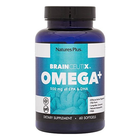 Natures Plus Brainceutix Omega+ 500 Mg EPA & DHA-60 Softgels