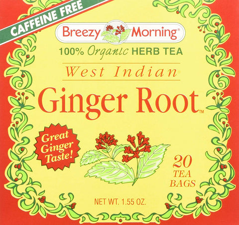 Breezy Morning Ginger Root Natural Herb Tea 20 Tea Bags-1.55 Oz