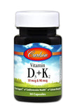 Carlson Vitamin D3 & K2 50 Mcg & 90 Mcg-30 Capsules