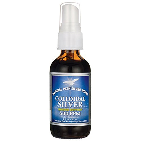 Natural Path Silver Wings Colloidal Silver Spray Immune Support 500 PPM-2 Oz