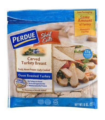 Perdue Short Cuts Turkey Breast, Carved, Oven Roasted Turkey - 8 Ounces