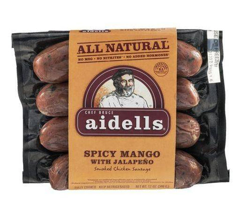 Aidells Sausage, Smoked Chicken & Turkey, Spicy Mango with Jalapeno - 12 Ounces
