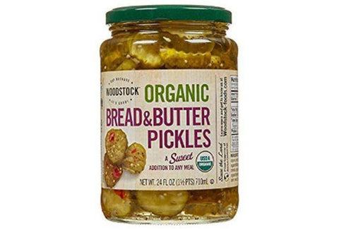 Woodstock Pickles, Organic, Bread & Butter - 24 Ounces