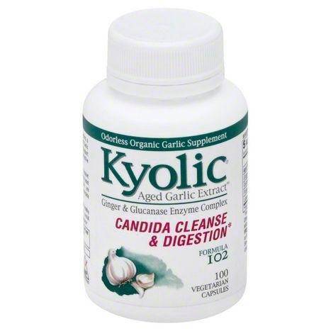 Kyolic Cleanse & Digestion, Candida, Formula 102, Vegetarian Capsules - 100 Each