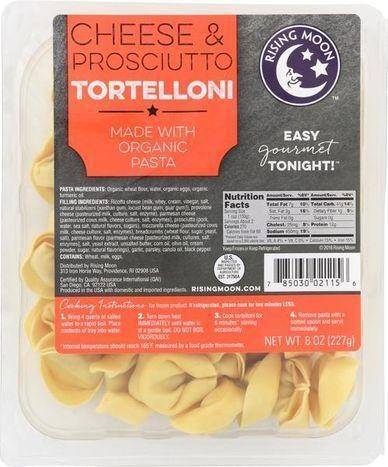 Rising Moon Organics Tortelloni, Cheese & Prosciutto - 8 Ounces