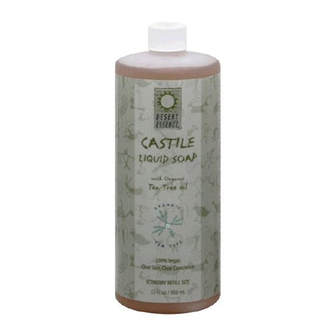 Desert Essence Castile Liquid Soap With Eco Harvest Tea Tree Oil-32 Oz