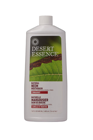 Desert Essence Natural Neem Mouthwash Cinnamint-16 Oz