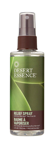 Desert Essence Relief Spray With Eco-Harvest Tea Tree Oil-4 Oz
