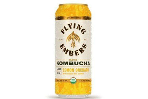Flying Embers Lemon Orchard Hard 12 Ounces Kombucha Beer - 12 Fluid Ounces
