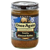 Once Again Almond Butter, Unsweetened & Salt Free, Crunchy - 16 Ounces