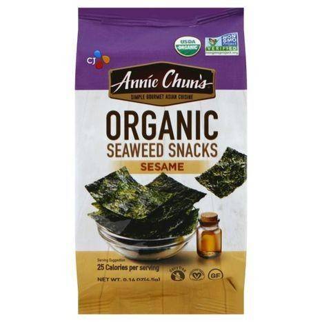 Annie Chuns Seaweed Snacks, Organic, Sesame - 0.16 Ounces