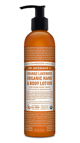 Dr.Bronner's Organic Hand & Body Lotion Orange Lavender-8 Oz