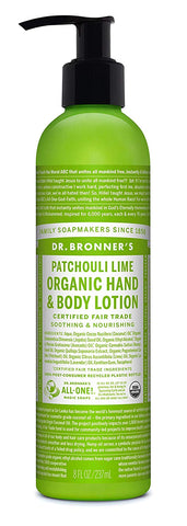 Dr.Bronner's Organic Hand & Body Lotion Patchouli Lime-8 Oz