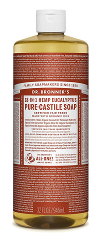 Dr.Bronner's Pure Castile Soap 18 In 1 Hemp Eucalyptus-32 Oz